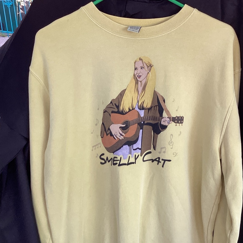 Smelly Cat Graphic Sweater - Yellow